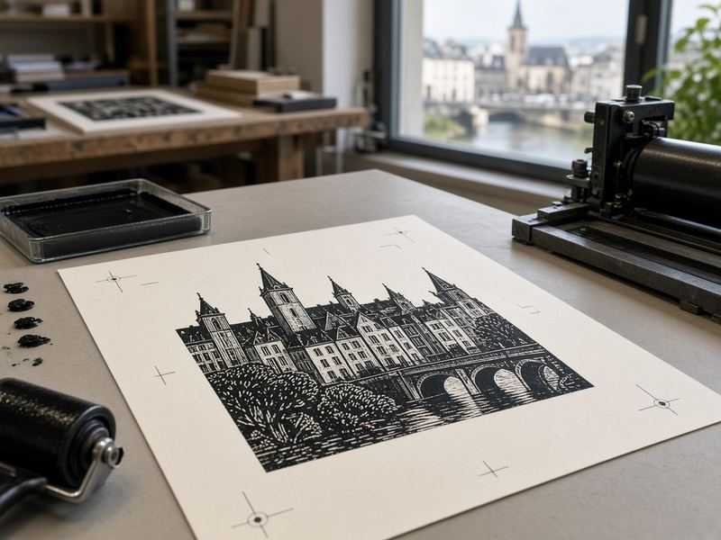 Edition printing at Lunar Meadow Print Studio
