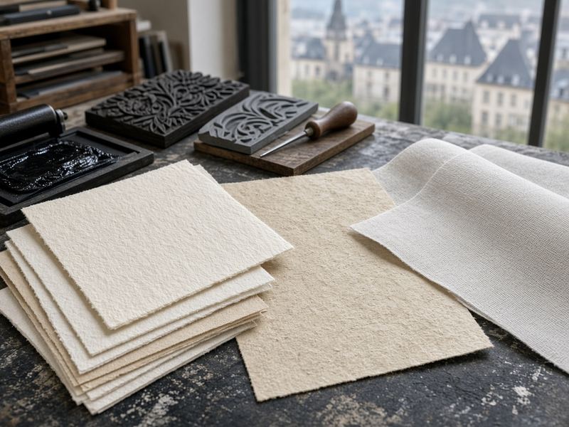 Paper stock at Lunar Meadow Print Studio